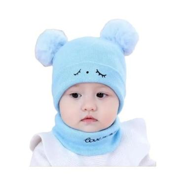 Imagem de Conjunto De Gorro E Cachecol De Inverno Para Bebês Meninos E Meninas, 
