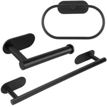 Imagem de Kit Suporte Acessórios Para Banheiro Lavabo Aço Inox - Bw Boutique