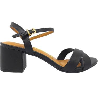 Imagem de Sandalia Feminina Casual Social Básica Dia a Dia Passeio Tiras Cruzadas Salto Médio Conforto Vizzano 6291.927