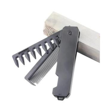 Imagem de Pente Dobrável De Bolso Com Dentes Largos Para Barba E Cabelo, Pente P