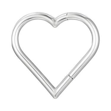 Imagem de Piercing De Aço Inoxidável Em Formato De Coração Para Orelha (Tragus, 