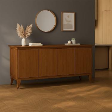 Imagem de Buffet De Madeira Maciça Aparador Monterrey 4 Portas Castanho