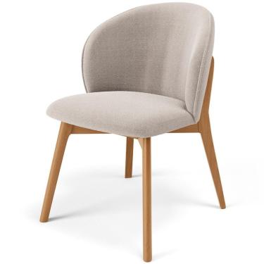 Imagem de Cadeira De Jantar E Estar Living Estofada Mia L02 Bouclê Bege