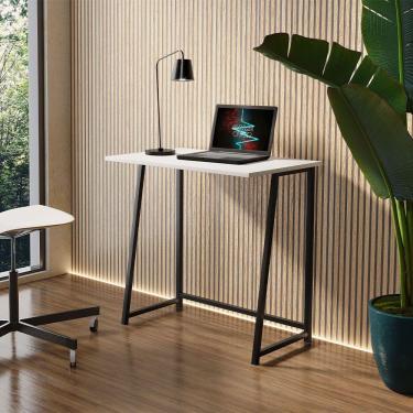 Imagem de Escrivaninha Mesa Dobravel Office E Estudo Jade Klm Store Branco Com Preto