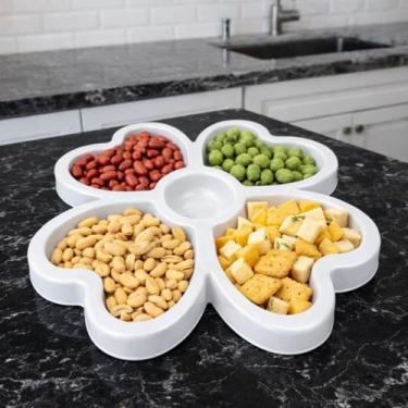 Imagem de Petisqueira Trevo Com 5 Divisórias De Plástico Aperitivos - Keita, Bra