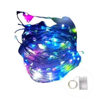 Imagem de Luzes De Fada LED a Pilha 10/5M Com Fio De Cobre Para Decoração De Jar