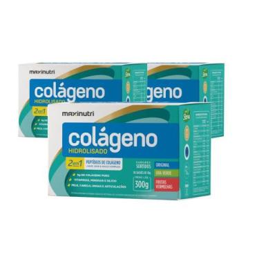 Imagem de Kit 3 Caixas Colágeno Hidrolisado 2 em 1 com 3 Sabores Sortidos 30Unx1