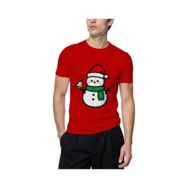 Imagem de Camiseta Casual Masculina De Verão Com Estampa De Boneco De Neve, Moda