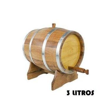 Imagem de Barril de Carvalho Premium de 3 Litros com Aro Reforçado e Frete Gráti