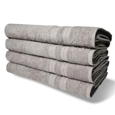 Imagem de Kit 4 Toalhas De Banho 430g/m² Grande Super Grossa 80x150cm Itália Soft Cinza