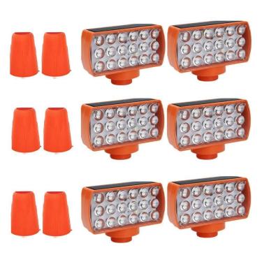 Imagem de Sinalizador Solar Kit 6 Duas Cores Cone Alerta Seguranca Noturna Rodovia Alerta Emergencia Estrada Transito
