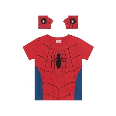 Imagem de Camiseta infantil menino do Homem-Aranha com luvas Brandili-Masculino