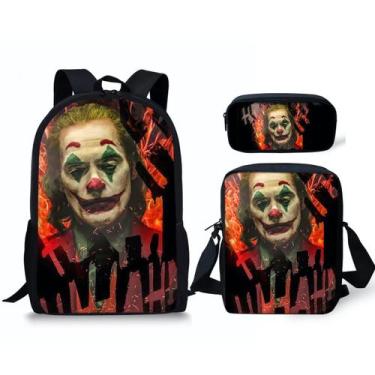 Imagem de Conjunto de mochilas escolares Clown Jokers de 3 peças para crianças -