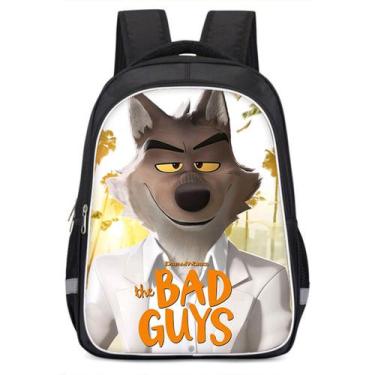 Imagem de Mochila escolar Bad Guys Anime Nylon 30x17x41cm para crianças - yiweis