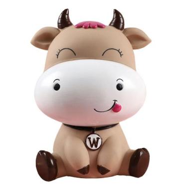 Imagem de Frasco de resina de vaca Piggy Bank para crianças 17x13x10cm - yiweisa