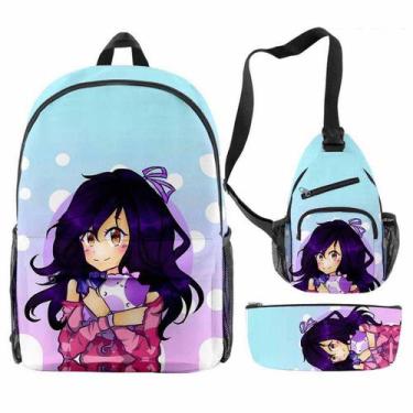 Imagem de Conjunto de mochilas Aphmaus Cartoon Kids School Mochila Anime - yiwei