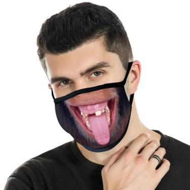 Imagem de Máscara facial de algodão com impressão 3D para rosto de macaco reutil