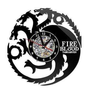 Imagem de Relógio de parede Games of Thrones Vinyl Record Anime 30x30cm - yiweis