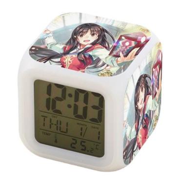 Imagem de Despertador digital LED Blessings Square 8x8x8cm ABS - yiweisai