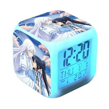 Imagem de Despertador digital LED Spirits Square para crianças 8x8x8cm - yiweisa