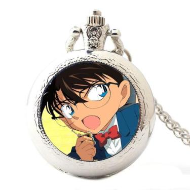 Imagem de Relógio de bolso Detective Conan, tema de anime, quartzo com corrente 