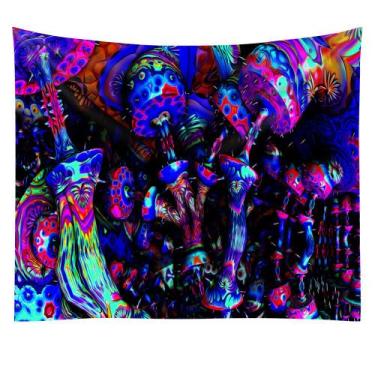 Imagem de Estética de sala de parede de cogumelos fluorescentes de tapeçaria 150