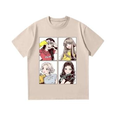 Imagem de Camisetas Pink Kpop BP Jump 2025 Para Meninas, Verão, Alta Qualidade, 
