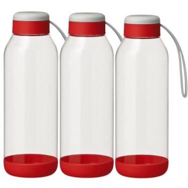 Imagem de Kit 3 Garrafas Squeeze De Água Esporte Ultra 1 Litro Treino Escola Via