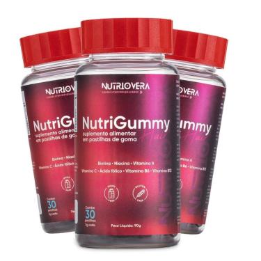 Imagem de Kit 3 NutriGummy Hair Suplemento para Cabelo Pele & Unha-Unissex