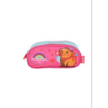 Imagem de Estojo Escolar Infantil Duplo Capivara Up4You EI42115UP Pink Cor:Pink,