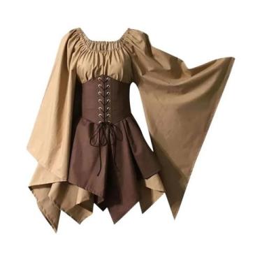 Imagem de Fantasia Medieval Europeia Feminina Com Corset E Saia Larga, Vestido I