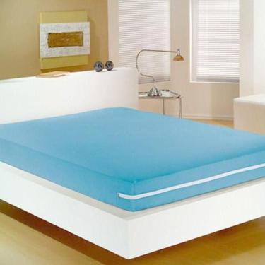 Imagem de Capa Para Colchão Doce Vida Solteiro Mista C/ Zíper Azul