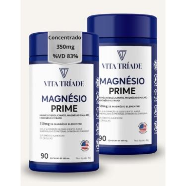 Imagem de Kit 2 Magnésio concentrado 350mg Bisglicinato Dimalato Citrato – 180 Cápsulas-Feminino