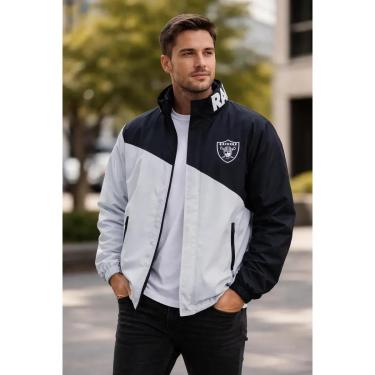 Imagem de JAQUETA CORTA VENTO NEW ERA RAIDERS WORLD NFI23JAQ013 PRETA CINZA-Masculino