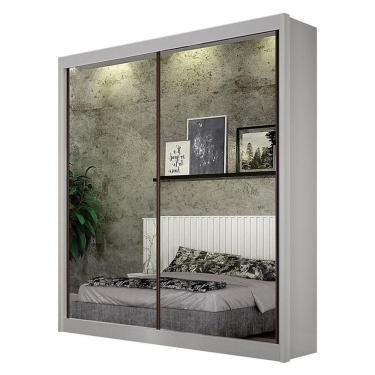 Imagem de Guarda Roupa Casal São Paulo Gold 2 Portas de Correr 3 Gavetas 100% MDF Branco Leifer Móveis