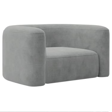 Imagem de Poltrona Decorativa Sala De Estar Recepção Melina Bouclé - Adj Decor Cinza