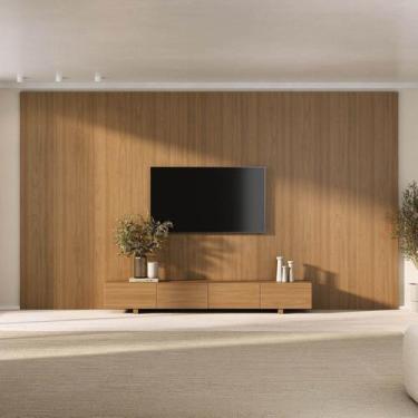 Imagem de Rack com Painel para Tv até 86 Polegadas 250cmx400cm Liso Aruá CabeCas