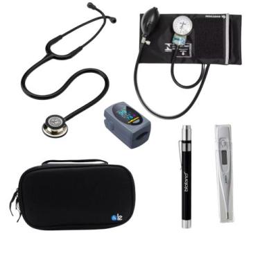 Imagem de KIT Estetoscópio Littmann 3M + Esgifmo + Case + Lanterna + Oxímetro + 