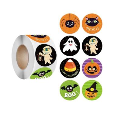 Imagem de Rolo De Adesivos De Morcego Para Halloween 500pcs Impermeáveis Com Gli