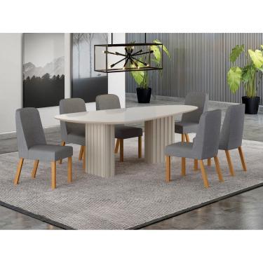 Imagem de Conjunto jantar 6 cadeiras maciça 2x1 vdo Iza  - Arbo Design