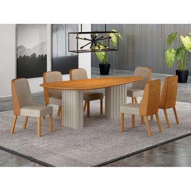 Imagem de Conjunto jantar 6 cadeiras maciça 1,80x90 Iza  - Arbo Design