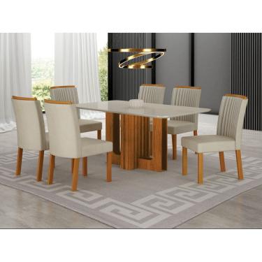 Imagem de Conjunto jantar 6 cadeiras 1,60x090 Izabelle - Arbo Design