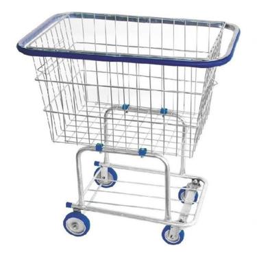 Imagem de Carrinho de Compras para Condomínio 140 Litros para Transporte em Áreas Residenciais em Aço Carbono Prata Higipack
