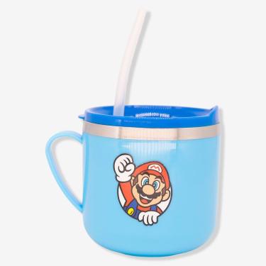 Imagem de Caneca Infantil Caneca Flip Infantil Super Mario com Capacidade 250ML, Tampa Flip, Azul...
