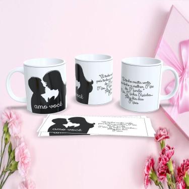 Imagem de Caneca de Porcelana 325ML Mães Estampa 102 para Presente Dia das Mães Apta micro-ondas Branca Outras Marcas