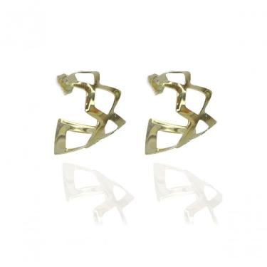 Imagem de Brinco Argola De Losango Banhado Em Ouro 18k [f027]