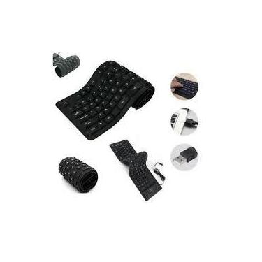 Imagem de Teclado Flexível De Silicone Usb Dobrável Notebook Pc Tablet - Sem Mar