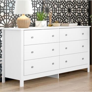 Imagem de Cômoda para Quarto 6 Gavetas 149,8cm x 72,8cm - Ditália Móveis