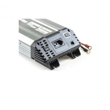 Imagem de Inversor de Voltagem para Veículo Line 2000W Pico 1000W Preto para Tomada Interna com O...