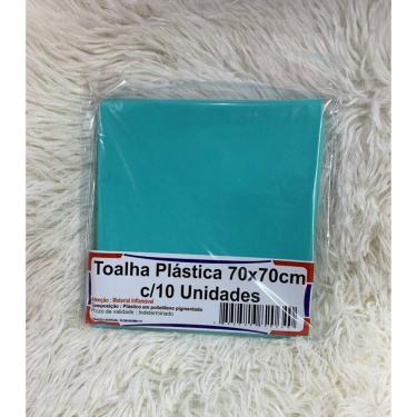 Imagem de Toalha de Mesa Kit 10 Lisa Plástica 70x70cm 10 Peças Verde Água OEM
